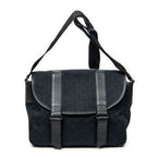 Shoulder Bag Medium Flap Messenger Black Monogrammed Canvas
