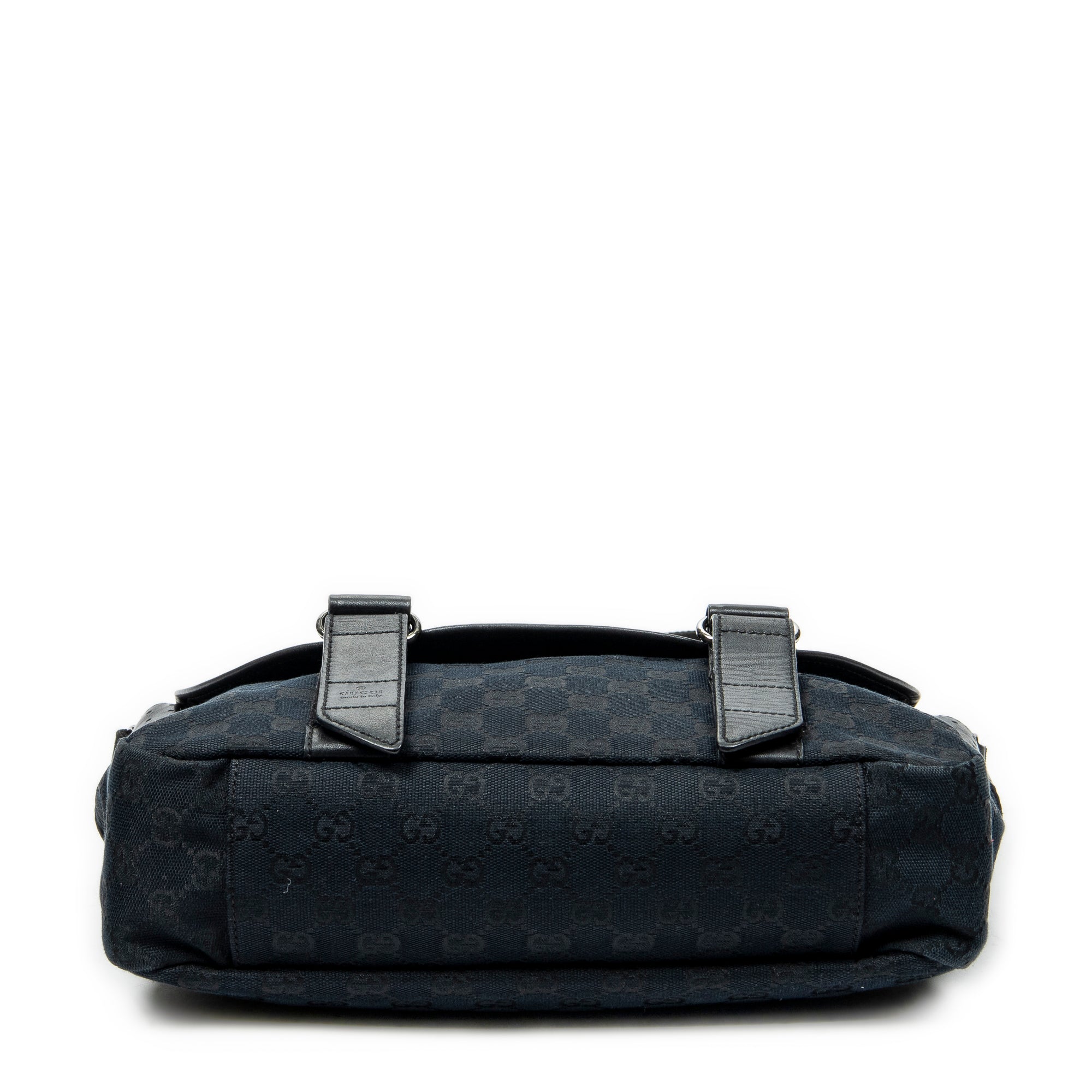 Shoulder Bag Medium Flap Messenger Black Monogrammed Canvas