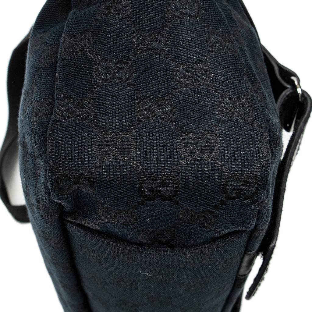 Shoulder Bag Medium Flap Messenger Black Monogrammed Canvas