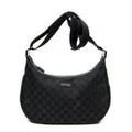 Shoulder Bag Round Zip Messenger Black Monogrammed Canvas