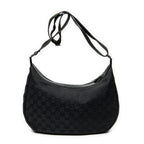Shoulder Bag Round Zip Messenger Black Monogrammed Canvas