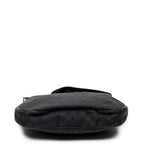 Shoulder Bag Round Zip Messenger Black Monogrammed Canvas