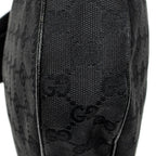 Shoulder Bag Round Zip Messenger Black Monogrammed Canvas