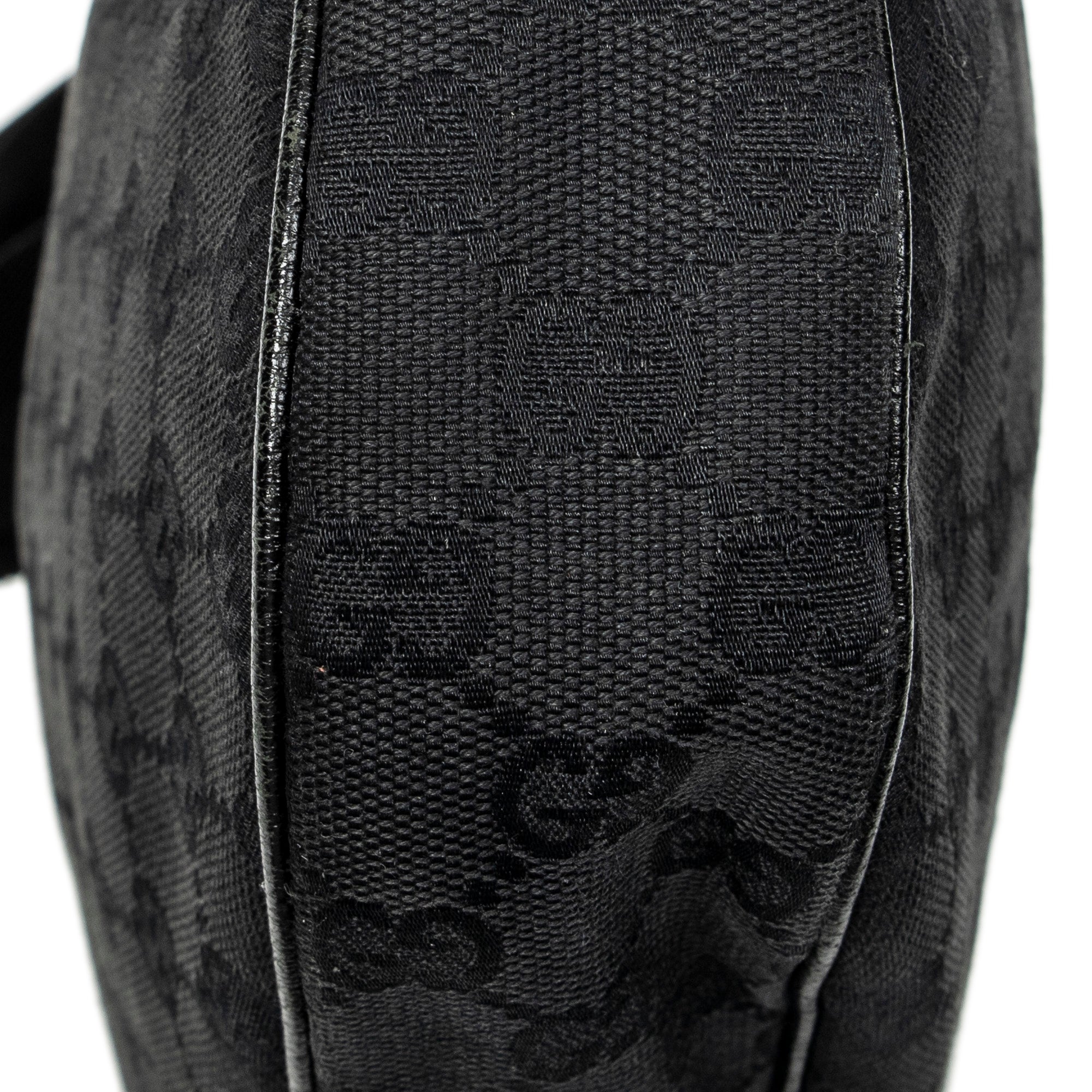 Shoulder Bag Round Zip Messenger Black Monogrammed Canvas