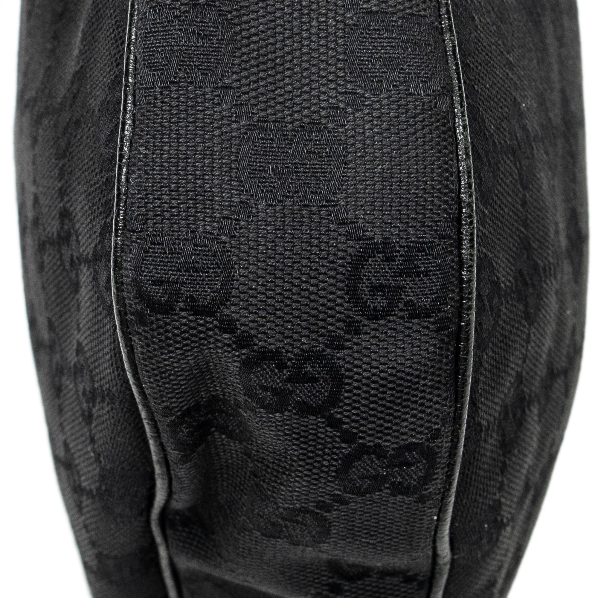 Shoulder Bag Round Zip Messenger Black Monogrammed Canvas