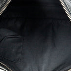 Shoulder Bag Round Zip Messenger Black Monogrammed Canvas