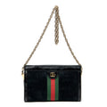 Shoulder Bag Small GG Ophidia Black Suede Leather