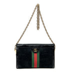 Shoulder Bag Small GG Ophidia Black Suede Leather