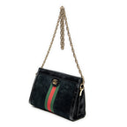 Shoulder Bag Small GG Ophidia Black Suede Leather