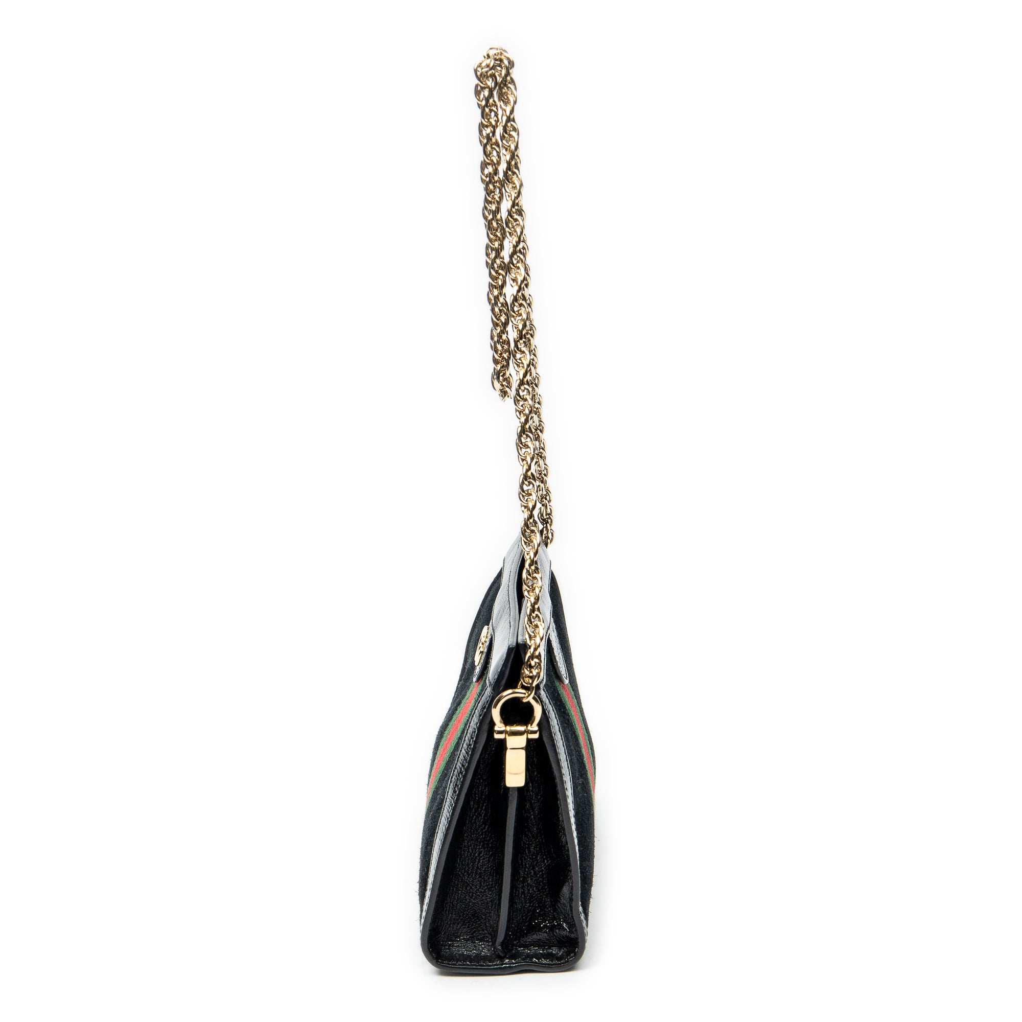 Shoulder Bag Small GG Ophidia Black Suede Leather