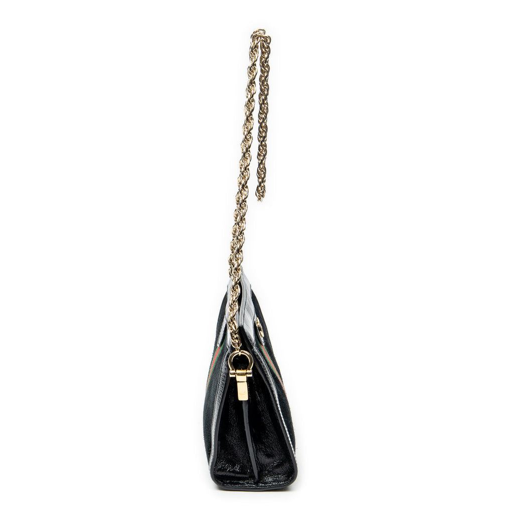 Shoulder Bag Small GG Ophidia Black Suede Leather