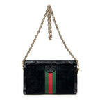 Shoulder Bag Small GG Ophidia Black Suede Leather