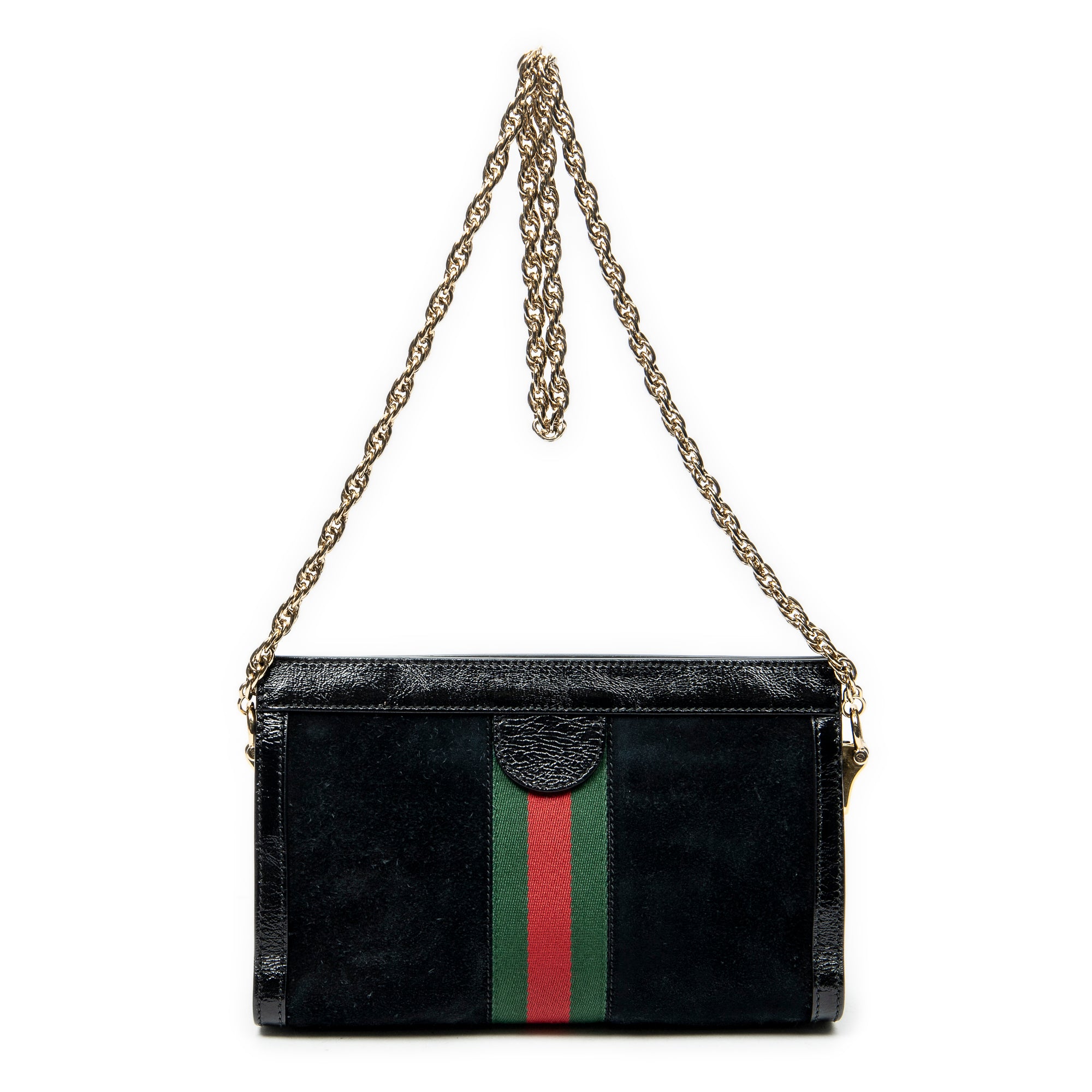 Shoulder Bag Small GG Ophidia Black Suede Leather