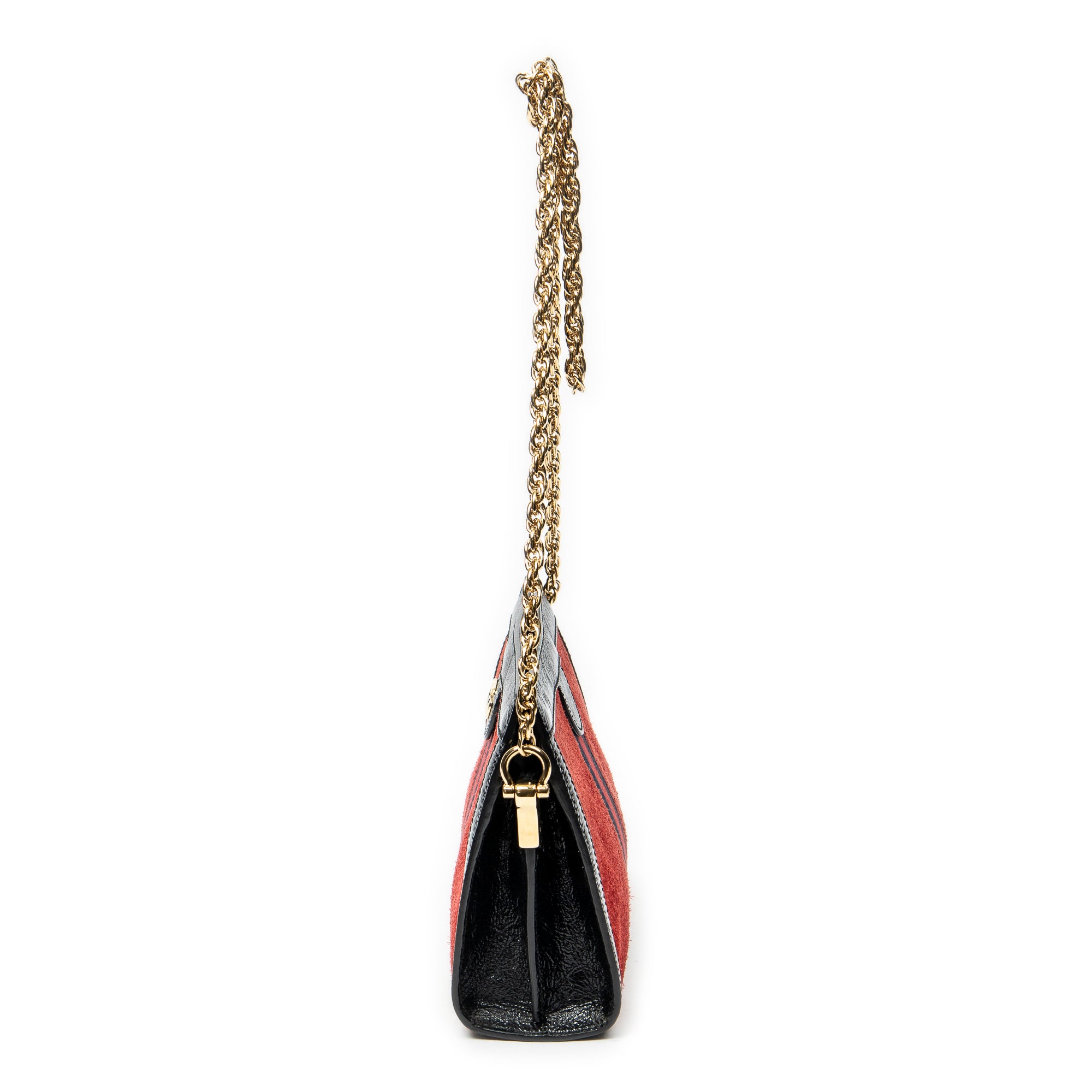 Shoulder Bag Small GG Ophidia Red Suede Leather