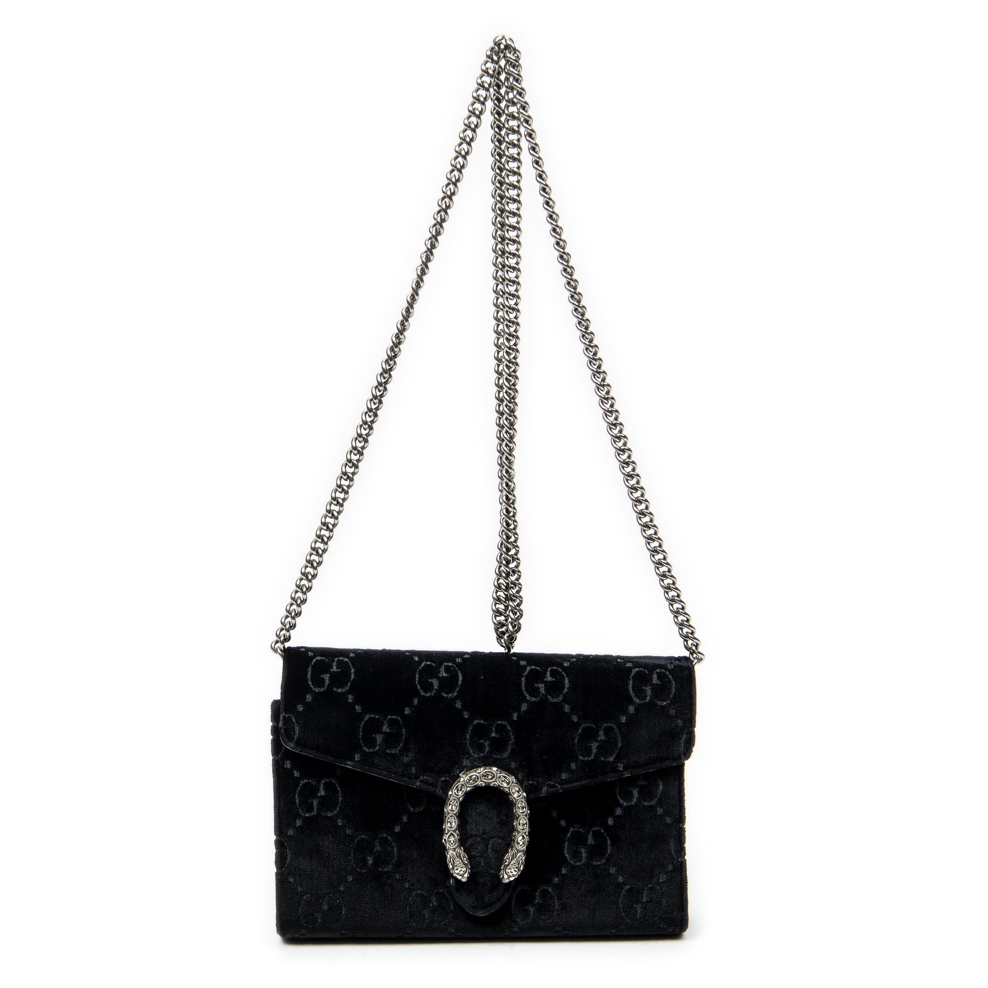 Shoulder Bag Dionysus Chain Wallet Black Monogrammed Velvet Canvas