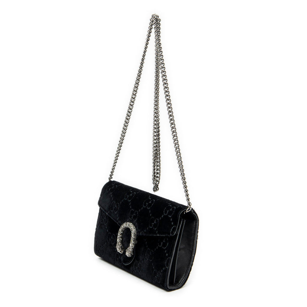 Shoulder Bag Dionysus Chain Wallet Black Monogrammed Velvet Canvas
