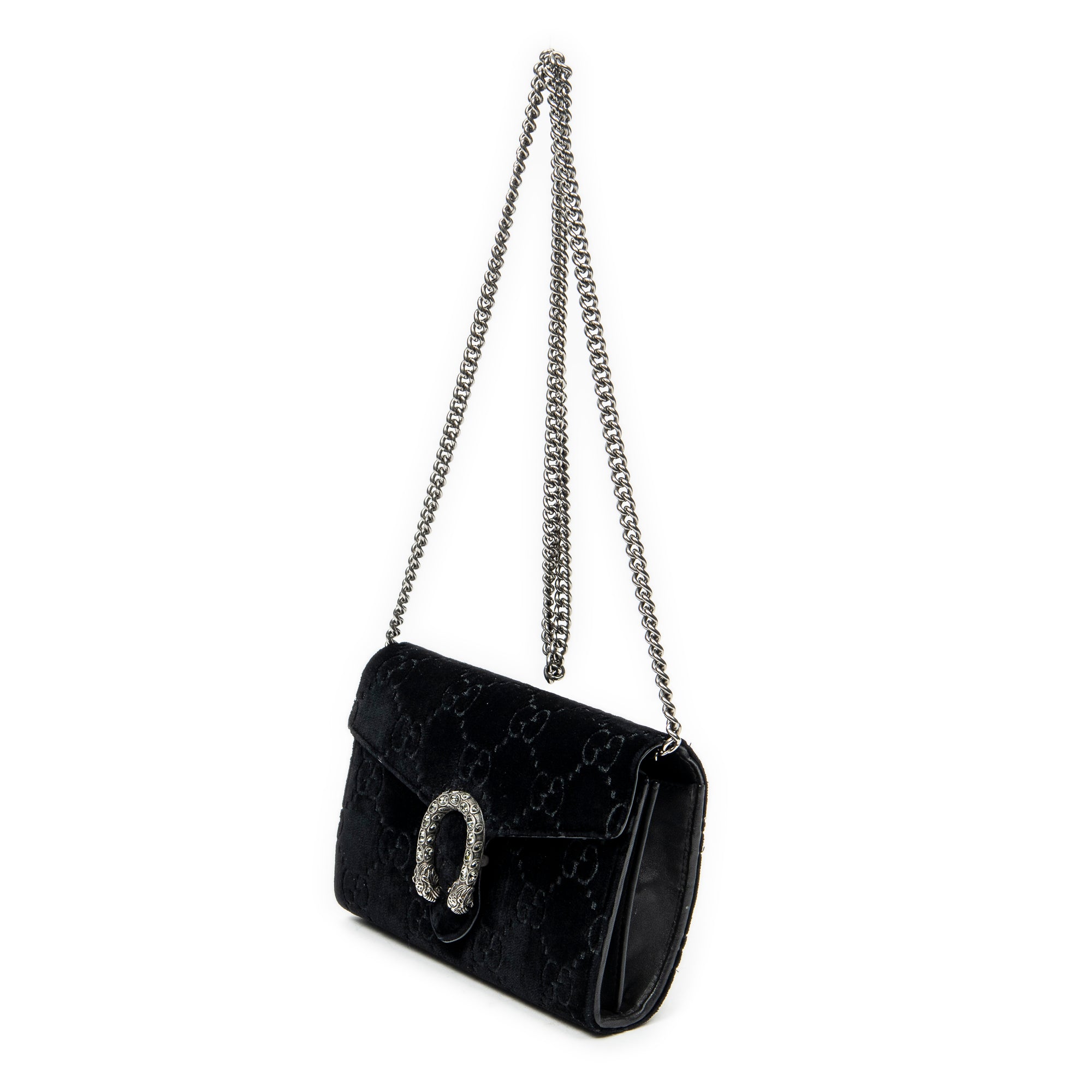 Shoulder Bag Dionysus Chain Wallet Black Monogrammed Velvet Canvas