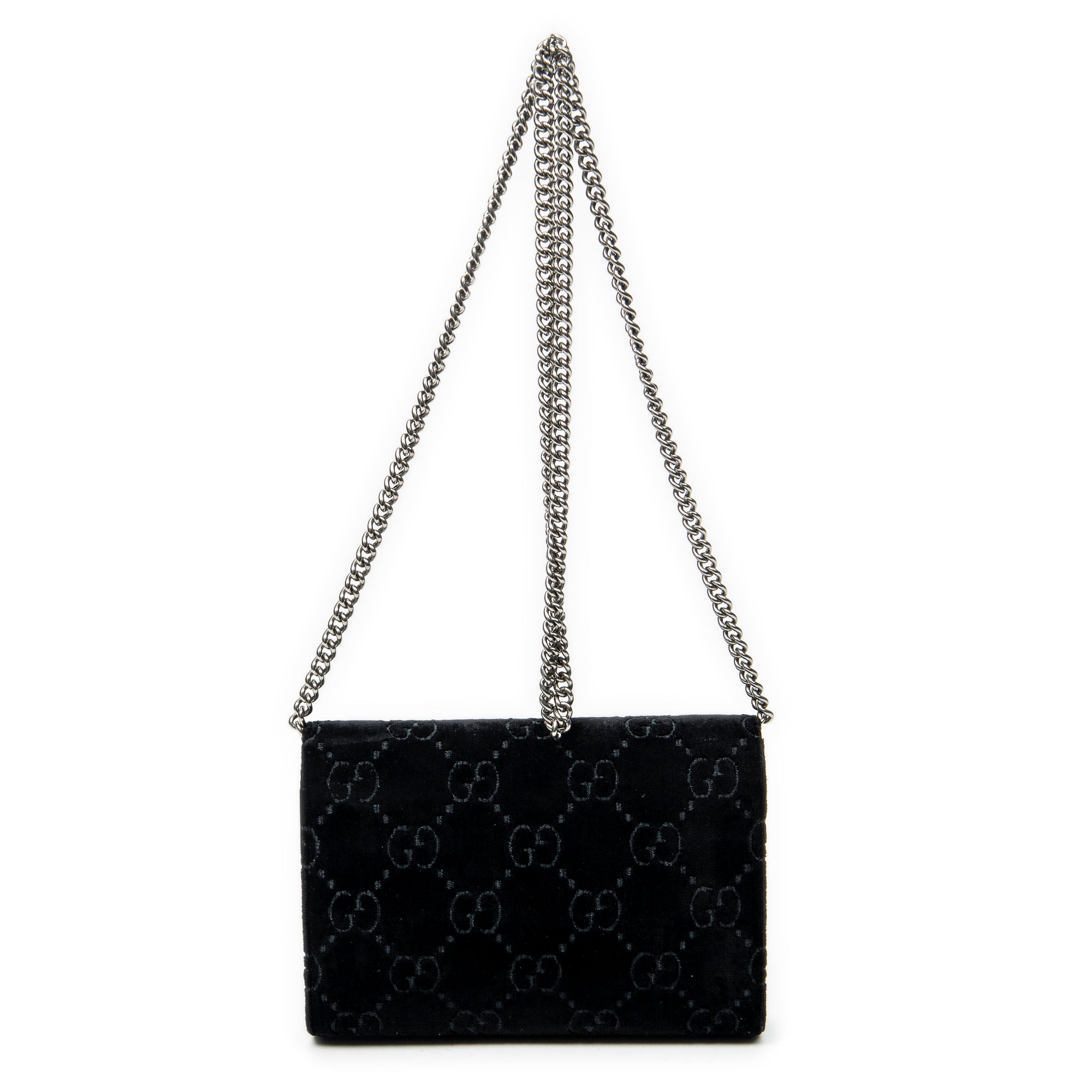 Shoulder Bag Dionysus Chain Wallet Black Monogrammed Velvet Canvas