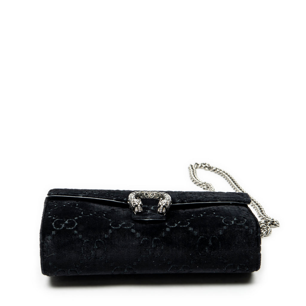 Shoulder Bag Dionysus Chain Wallet Black Monogrammed Velvet Canvas