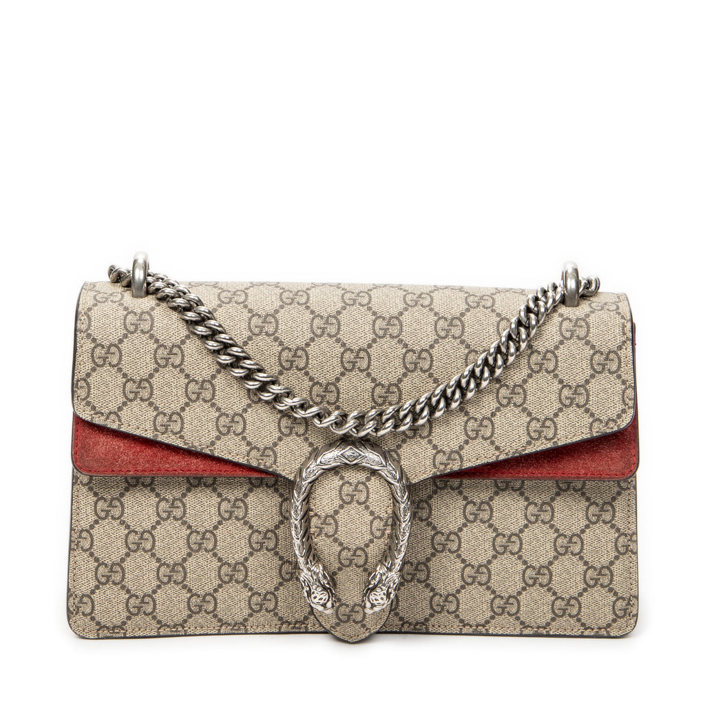 Shoulder Bag Small Dionysus Chain Crossbody Red Supreme Coated Canvas