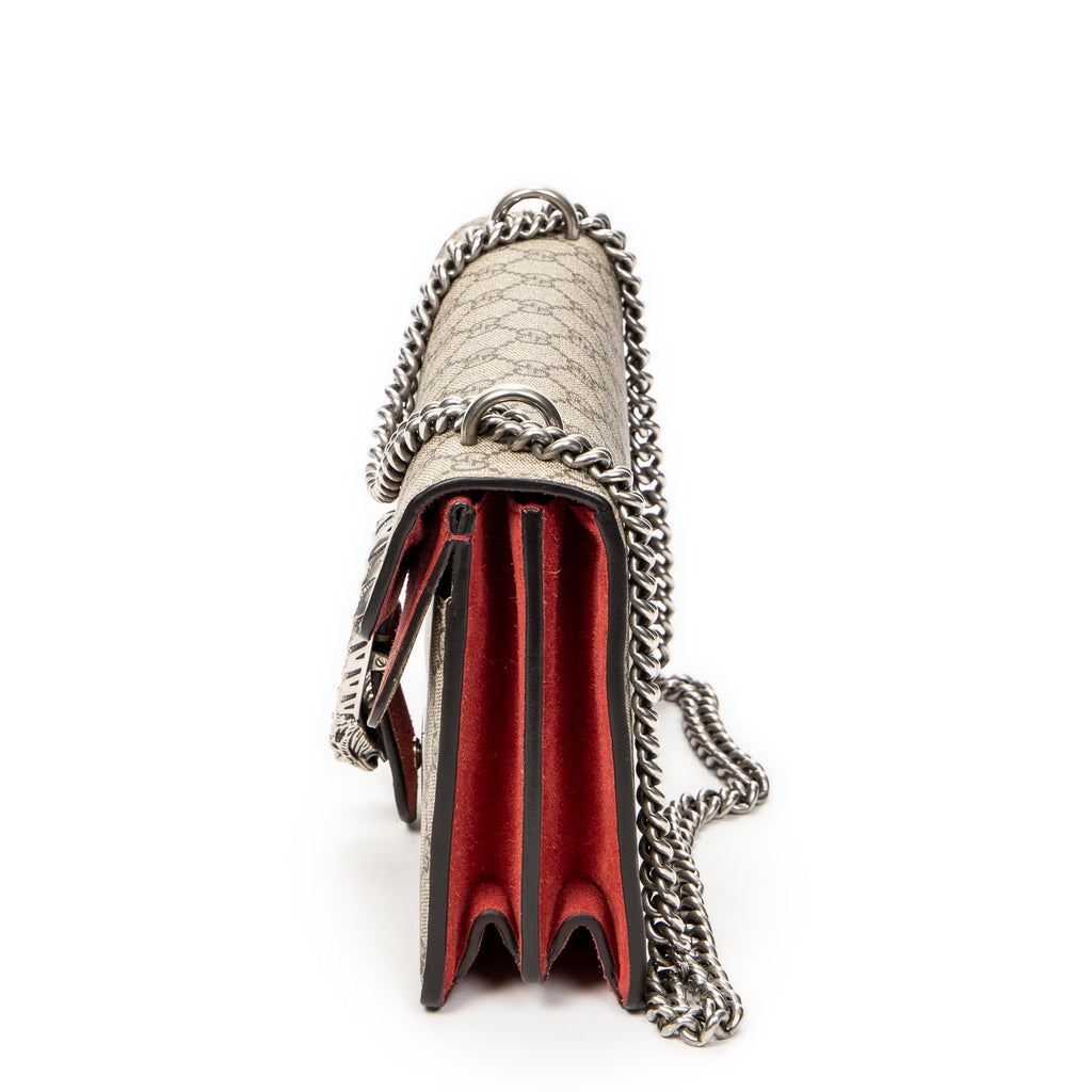 Shoulder Bag Small Dionysus Chain Crossbody Red Supreme Coated Canvas