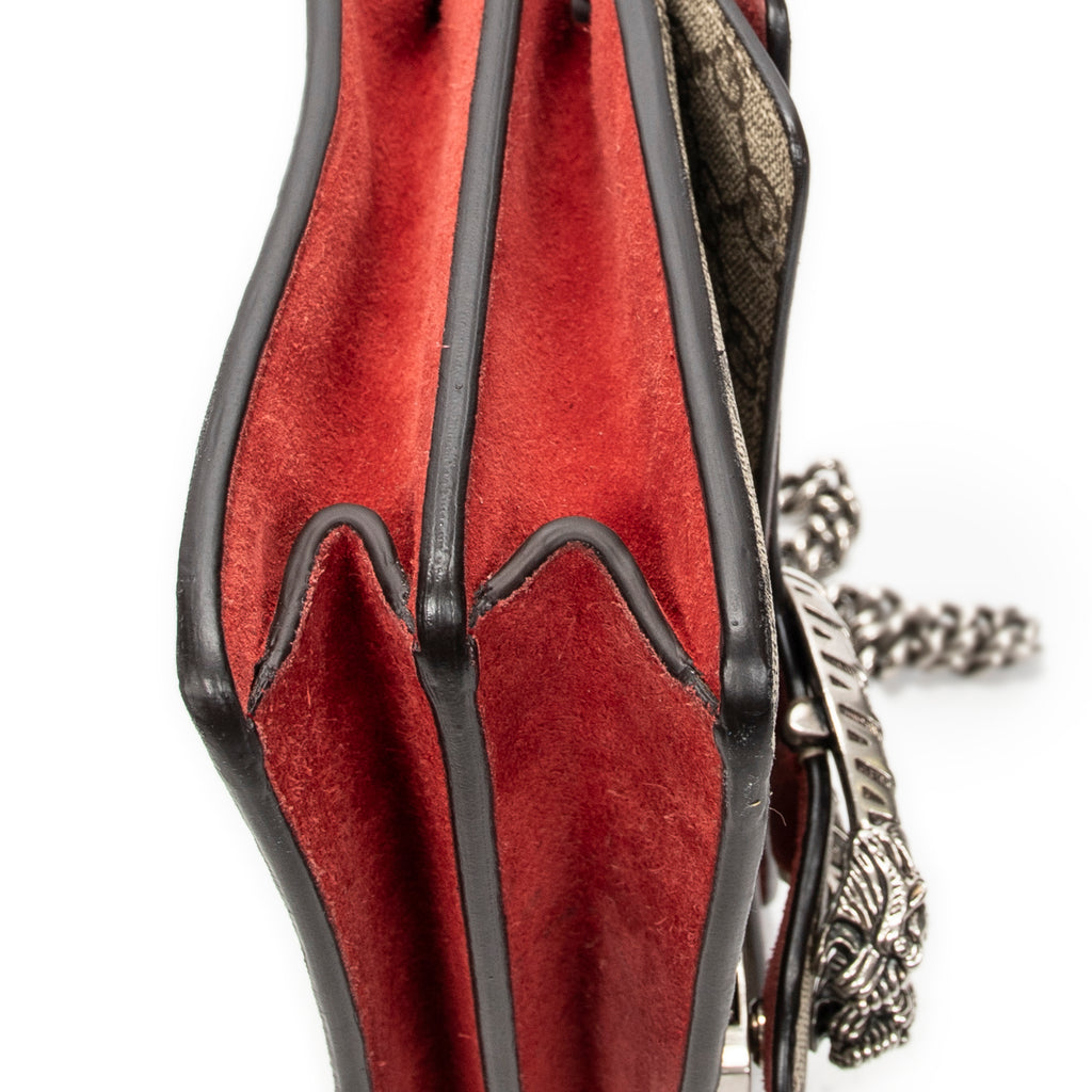 Shoulder Bag Small Dionysus Chain Crossbody Red Supreme Coated Canvas