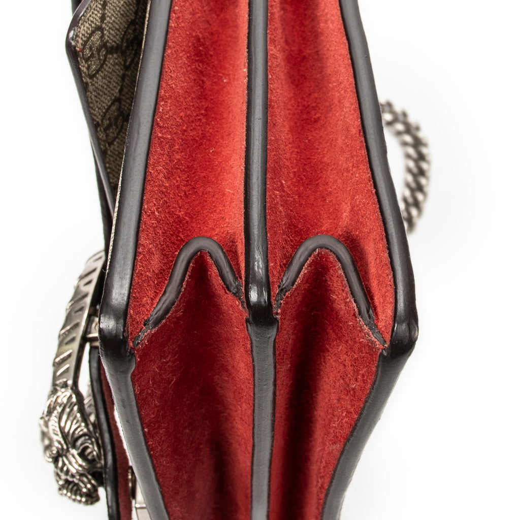 Shoulder Bag Small Dionysus Chain Crossbody Red Supreme Coated Canvas