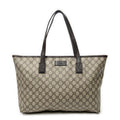 Shoulder Bag Zip Shopping Tote Dark Brown Supreme Coated Canvas