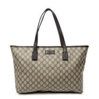 Shoulder Bag Zip Shopping Tote Dark Brown Supreme Coated Canvas