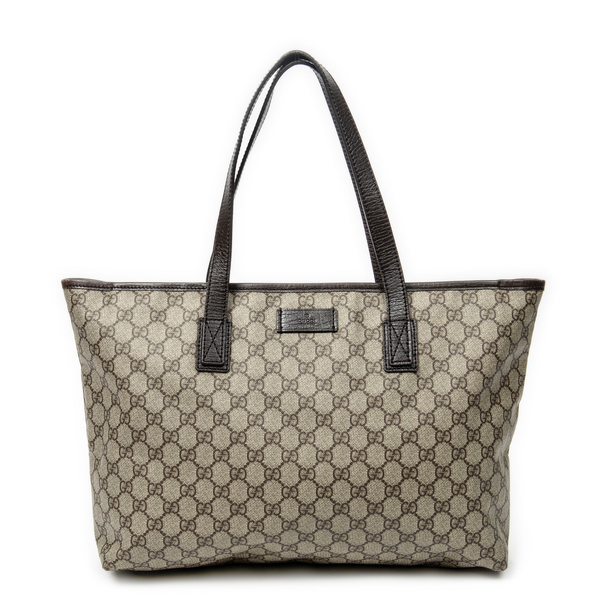 Shoulder Bag Zip Shopping Tote Dark Brown Supreme Coated Canvas