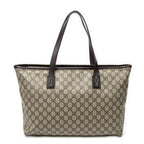 Shoulder Bag Zip Shopping Tote Dark Brown Supreme Coated Canvas