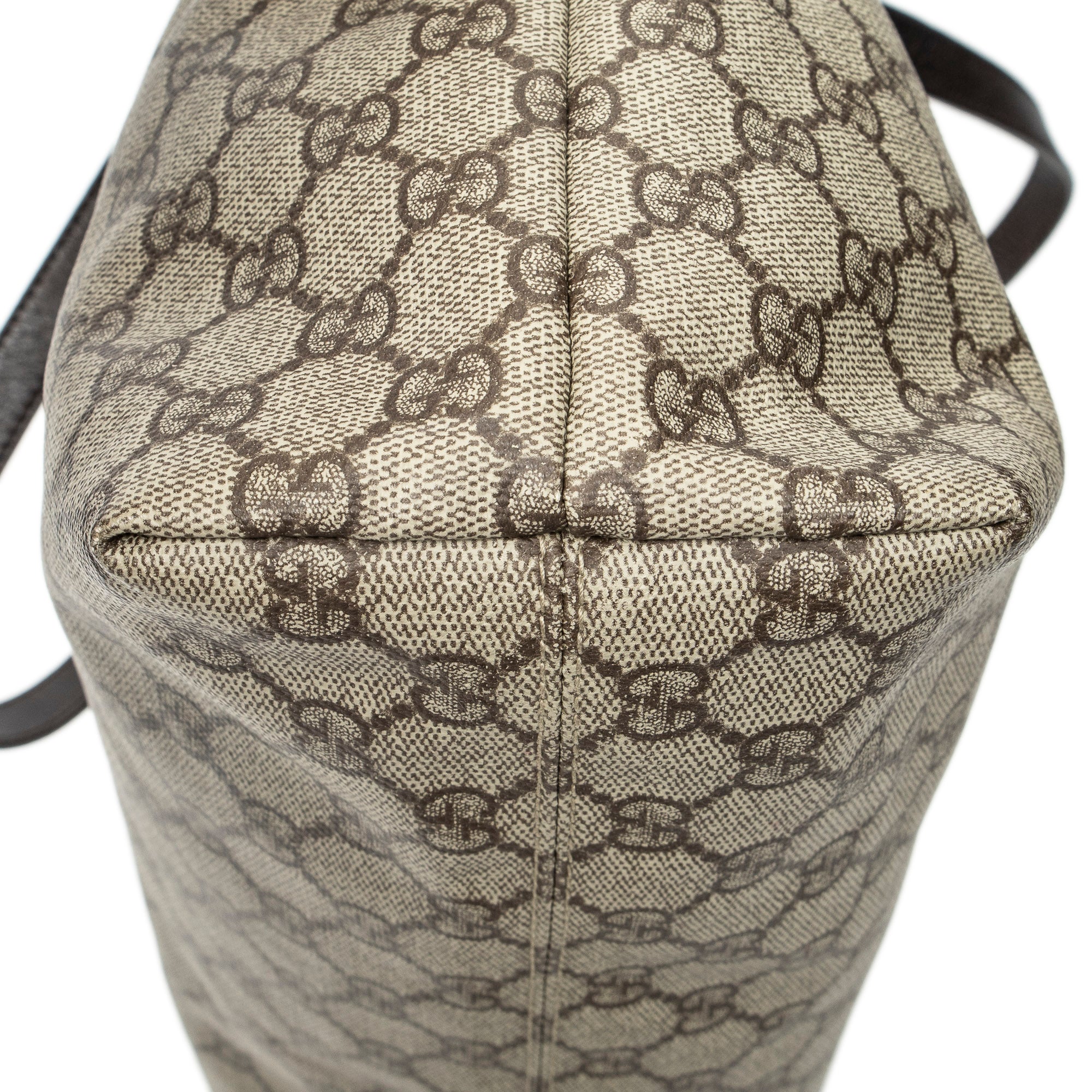 Bolso de Hombro con Cremallera, Bolso de Compras, Lona Revestida Supreme Marrón Oscuro