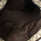 Bolso de Hombro con Cremallera, Bolso de Compras, Lona Revestida Supreme Marrón Oscuro
