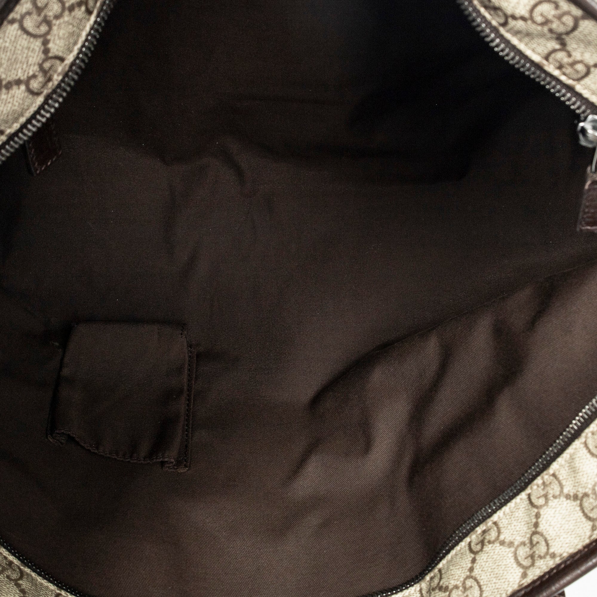 Bolso de Hombro con Cremallera, Bolso de Compras, Lona Revestida Supreme Marrón Oscuro