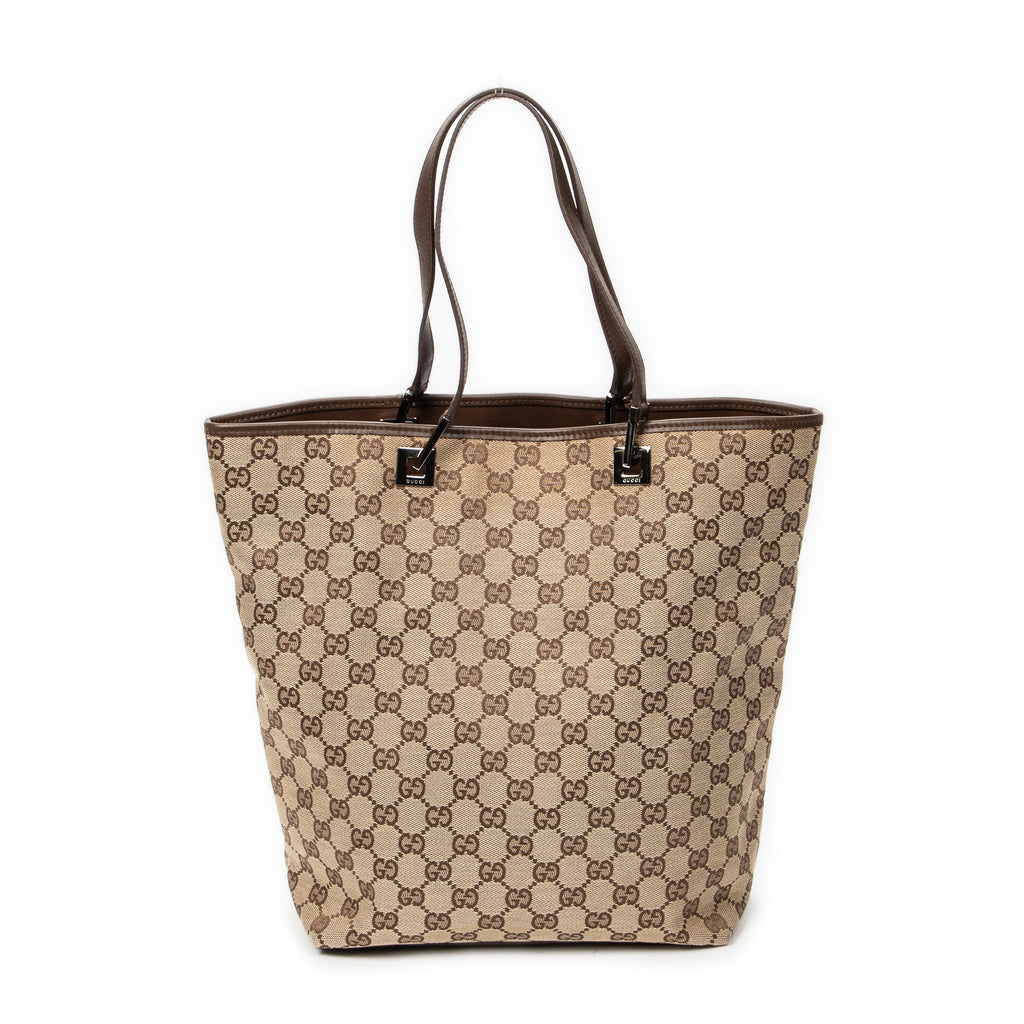 Shoulder Bag Tall Tote Brown Monogrammed Canvas