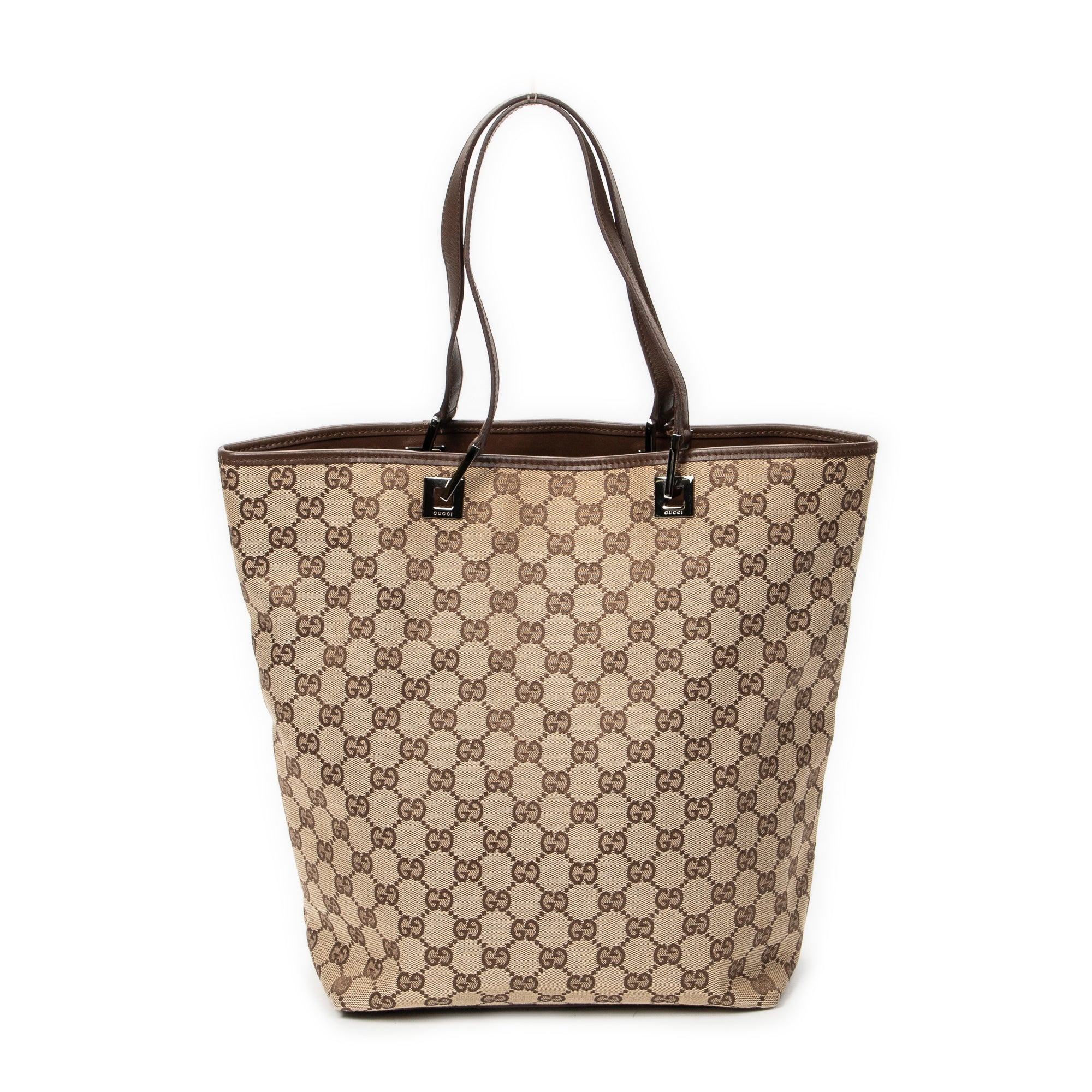 Shoulder Bag Tall Tote Brown Monogrammed Canvas