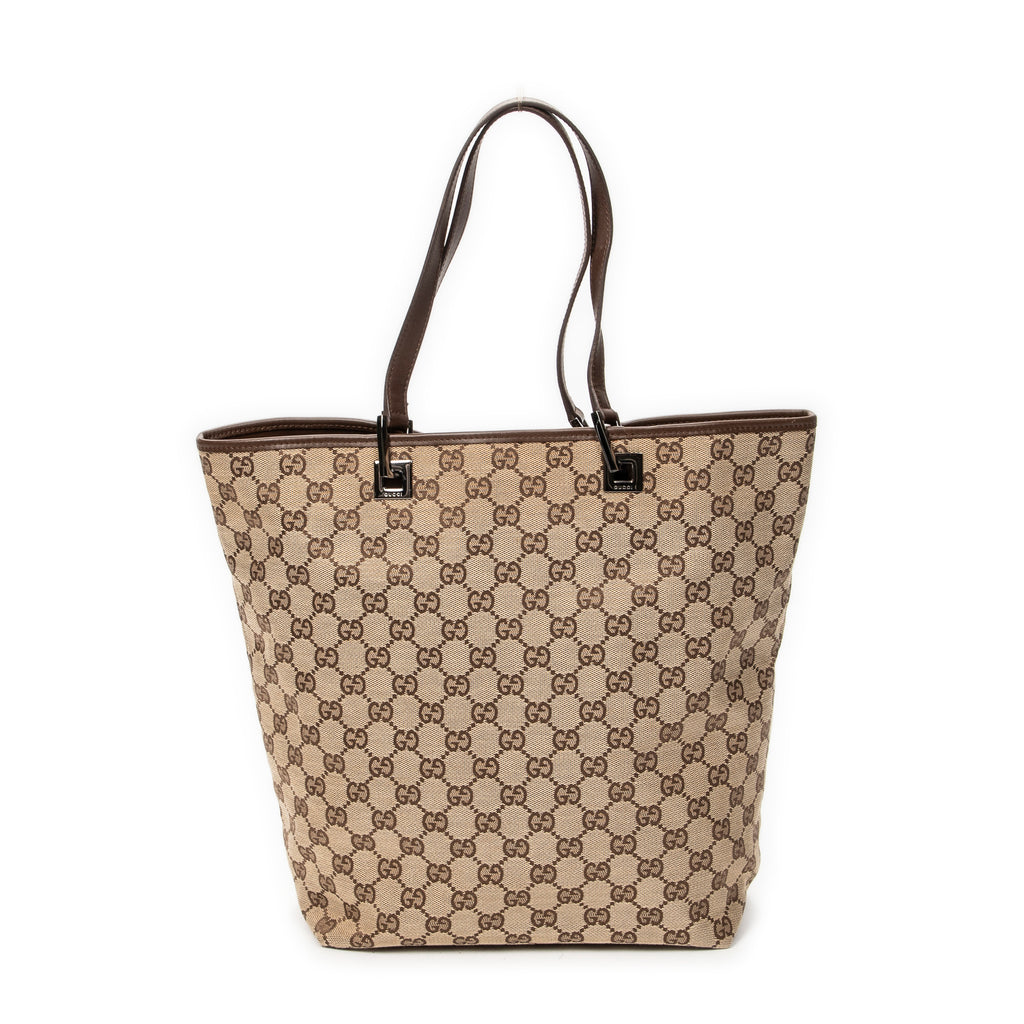 Shoulder Bag Tall Tote Brown Monogrammed Canvas