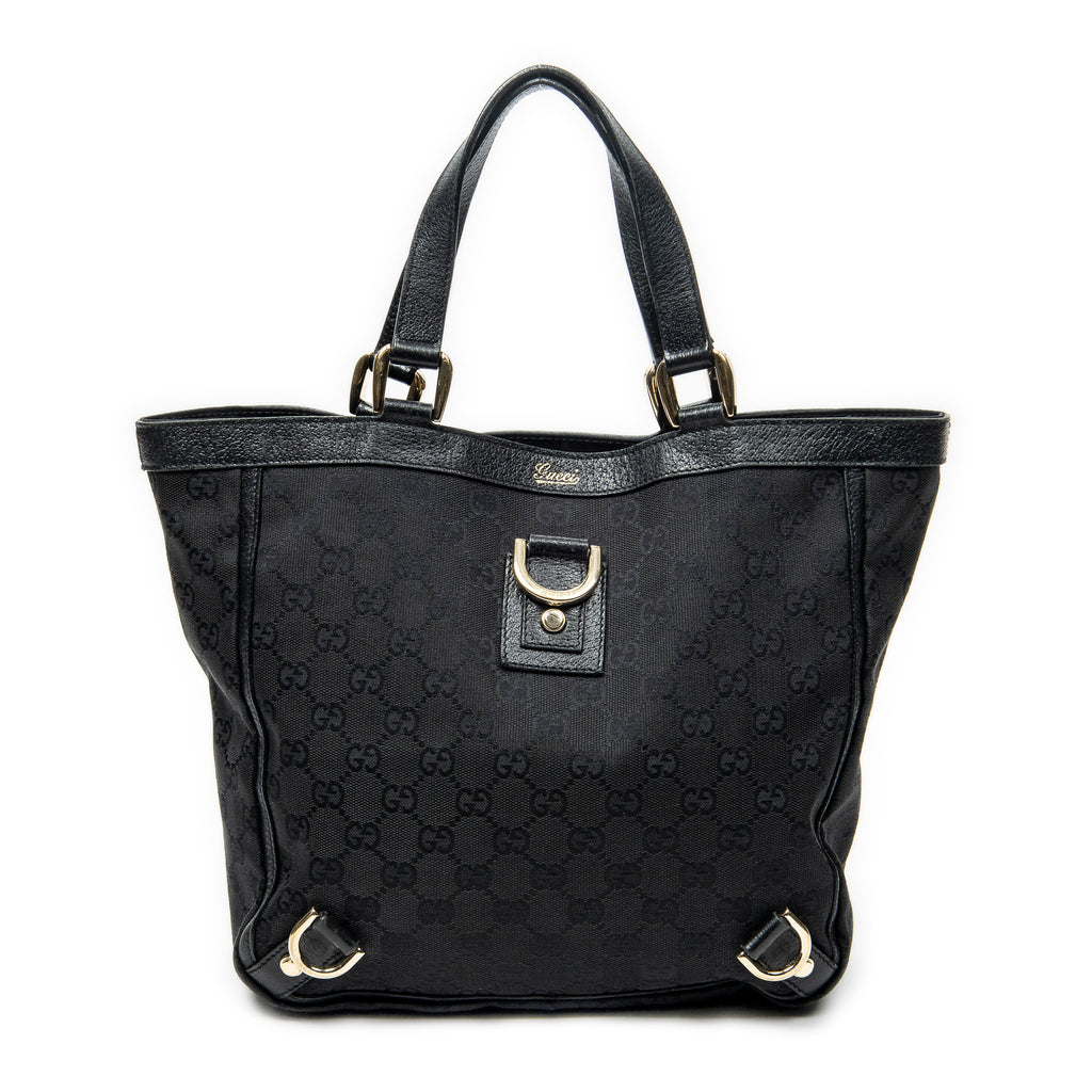 Shoulder Bag Small Abbey D-Ring Tote Black Monogrammed Canvas