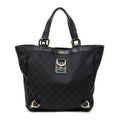 Shoulder Bag Small Abbey D-Ring Tote Black Monogrammed Canvas