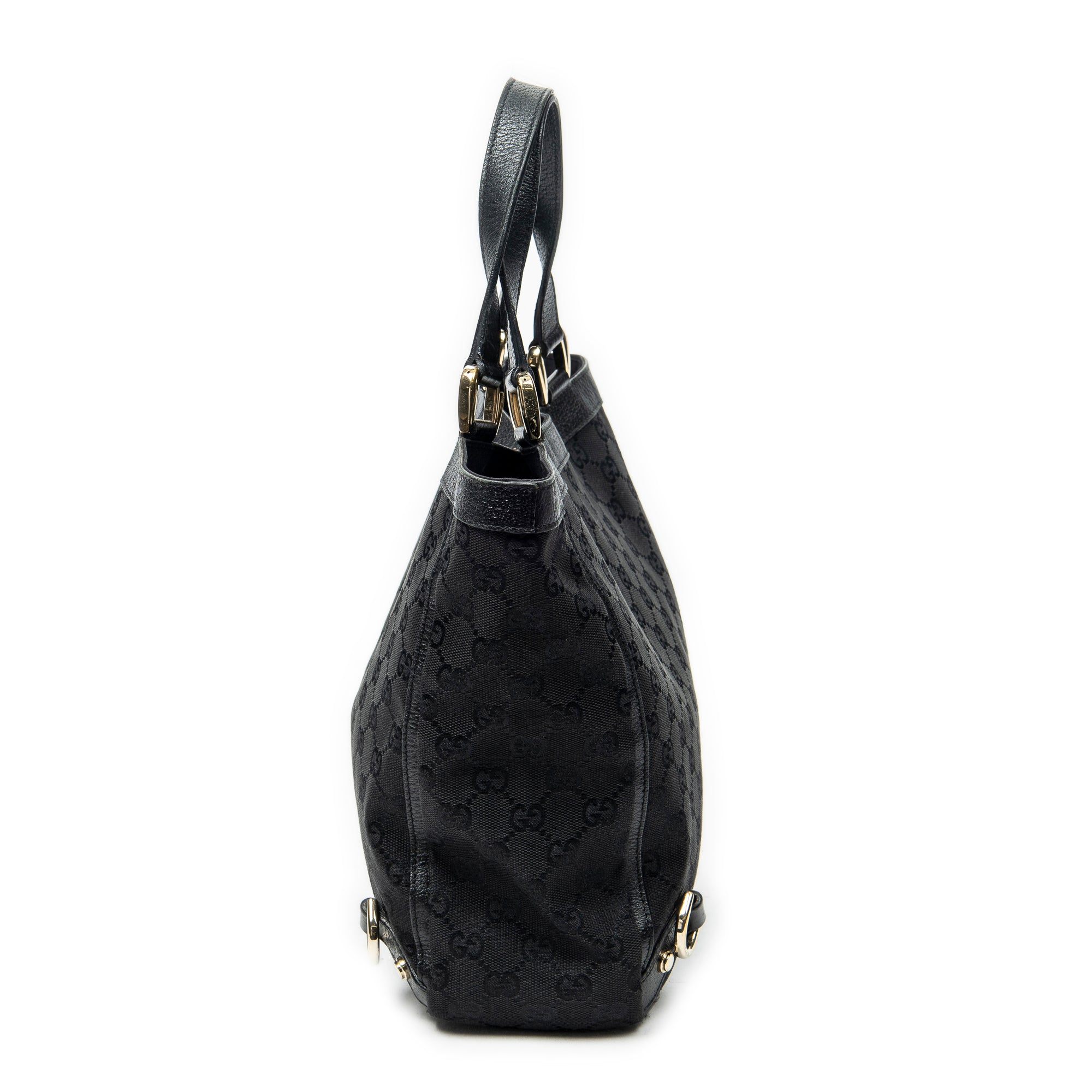 Shoulder Bag Small Abbey D-Ring Tote Black Monogrammed Canvas