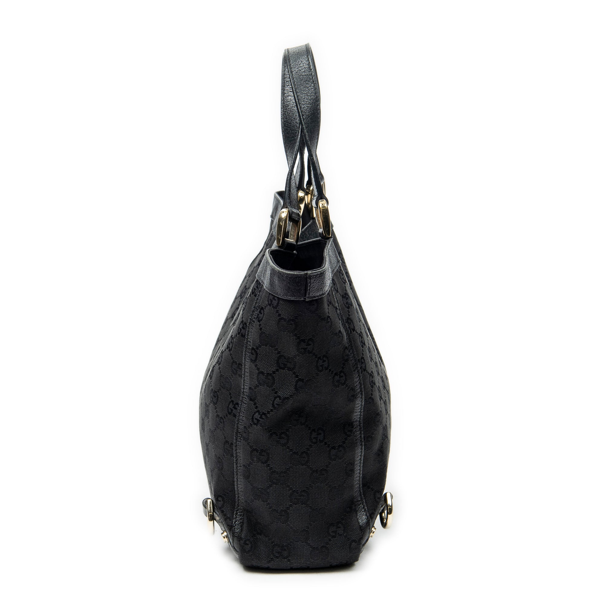 Shoulder Bag Small Abbey D-Ring Tote Black Monogrammed Canvas
