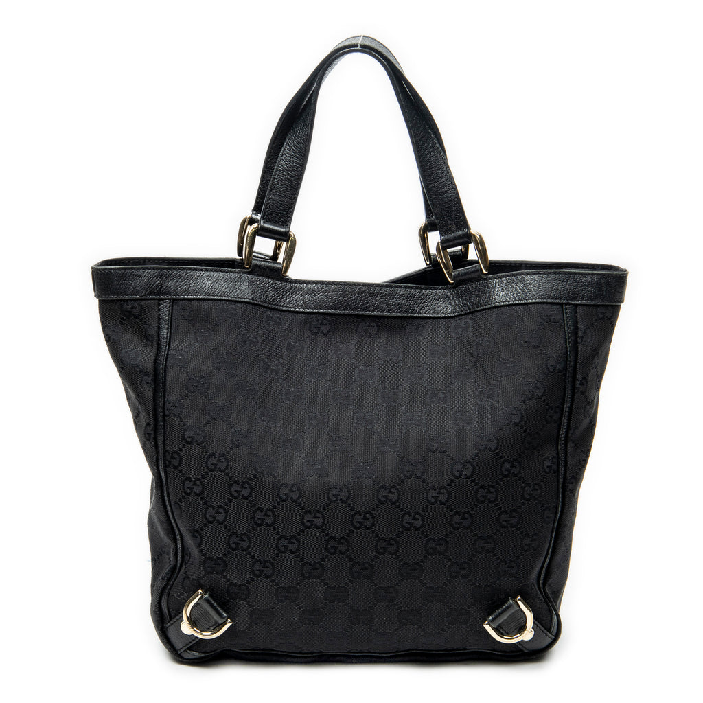 Shoulder Bag Small Abbey D-Ring Tote Black Monogrammed Canvas