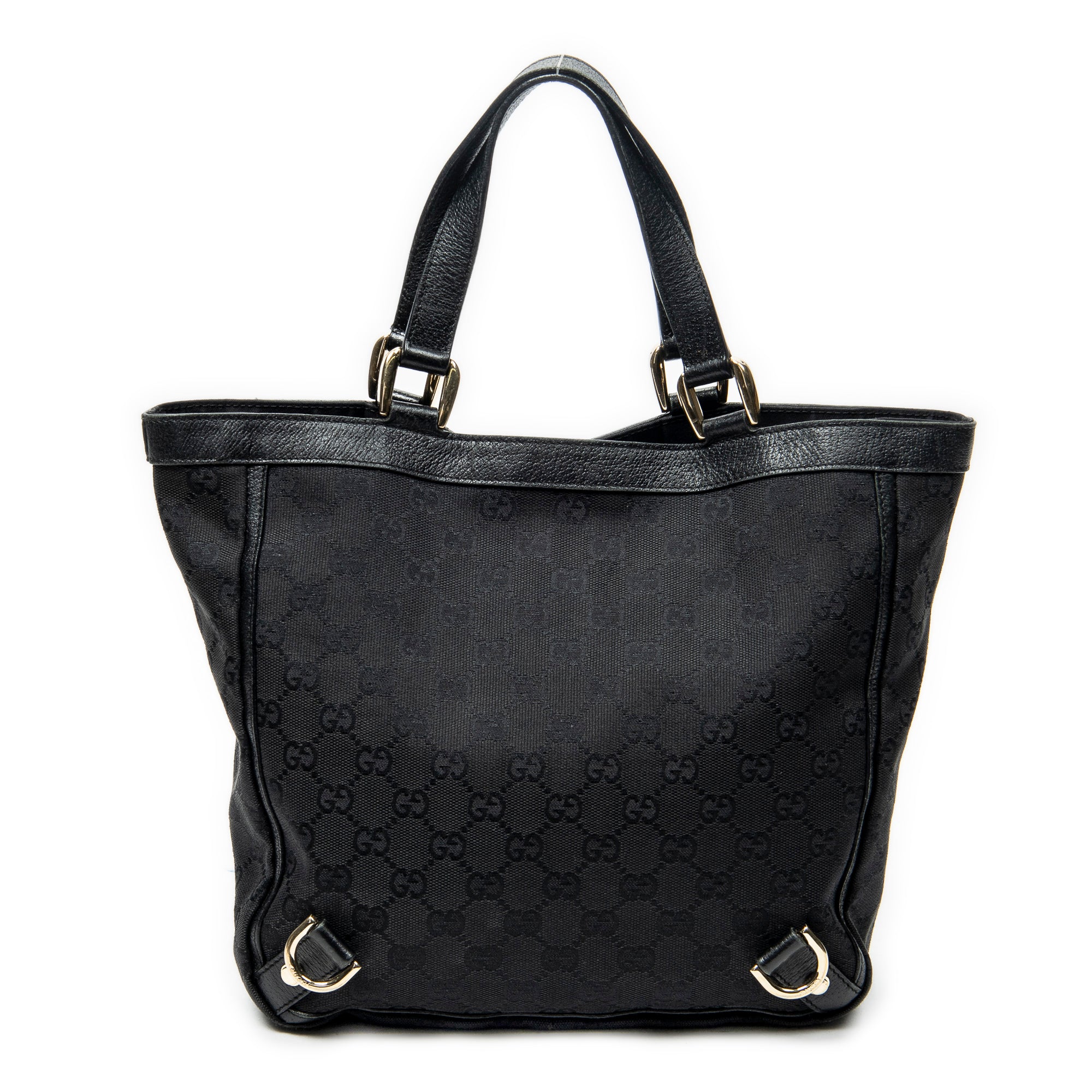 Shoulder Bag Small Abbey D-Ring Tote Black Monogrammed Canvas