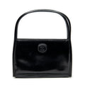 Shoulder Bag Vintage Rectangular Top Handle Black Grained Calfskin Leather