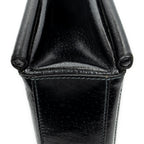 Shoulder Bag Vintage Rectangular Top Handle Black Grained Calfskin Leather