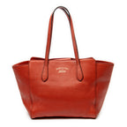Shoulder Bag Small Swing Tote Red Grained Calfskin Leather