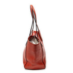 Shoulder Bag Small Swing Tote Red Grained Calfskin Leather