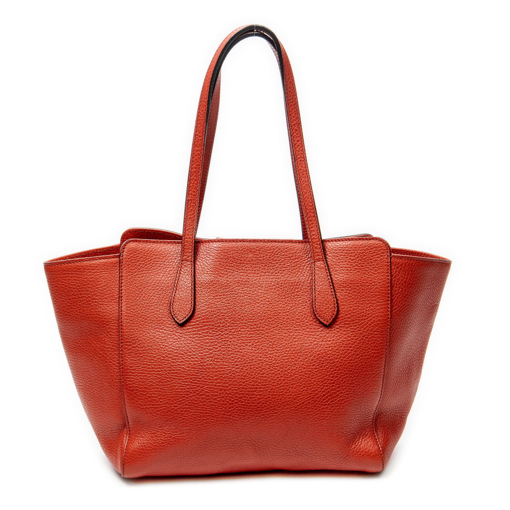 Shoulder Bag Small Swing Tote Red Grained Calfskin Leather