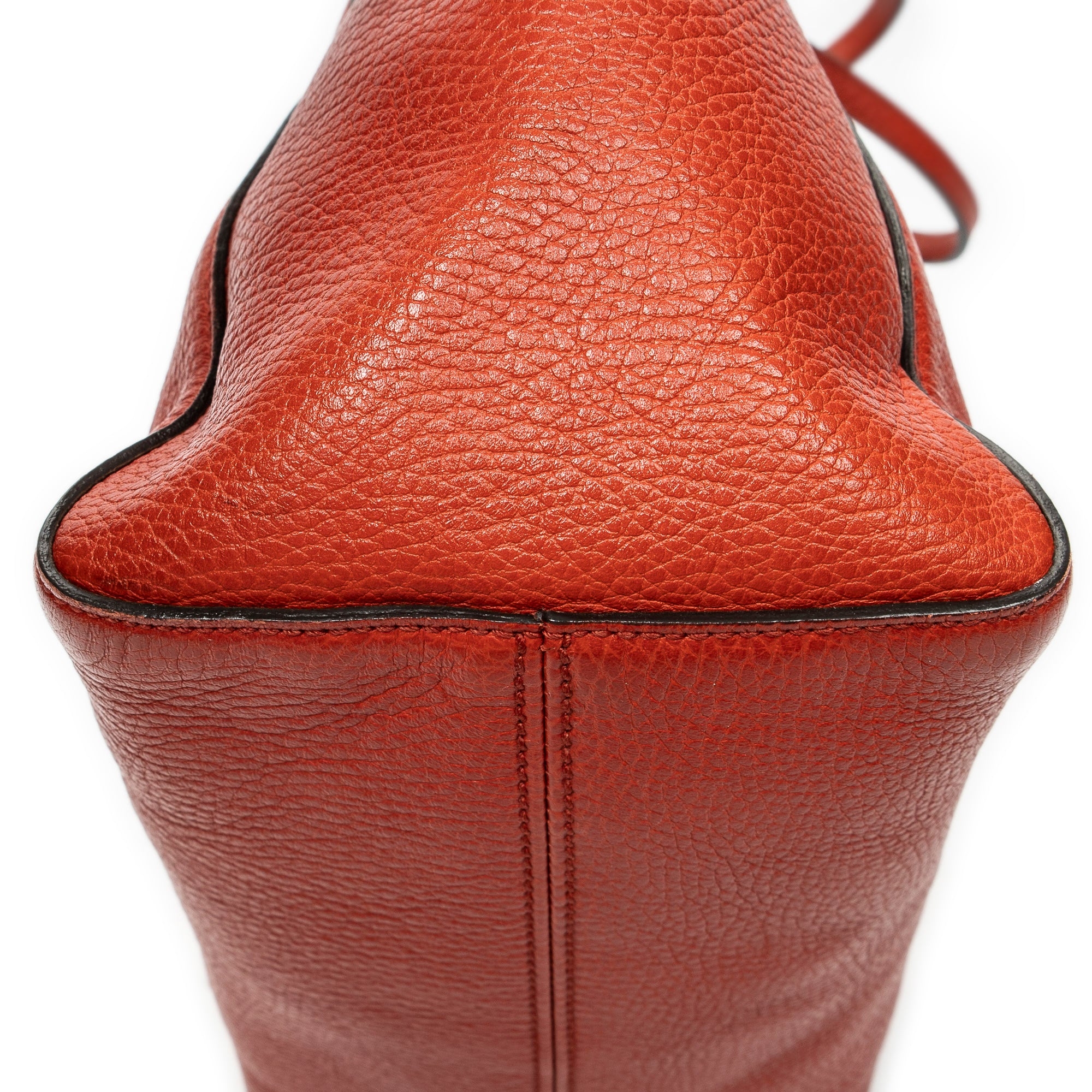 Shoulder Bag Small Swing Tote Red Grained Calfskin Leather