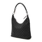Shoulder Bag Ring Handle Zip Hobo Black Monogrammed Canvas